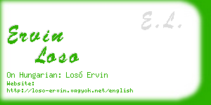 ervin loso business card
